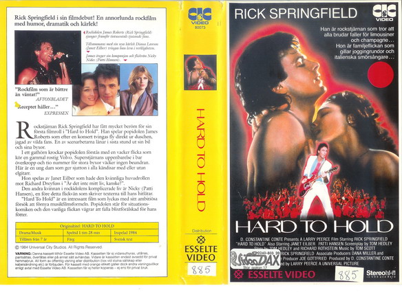 11641 HARD TO HOLD (VHS)